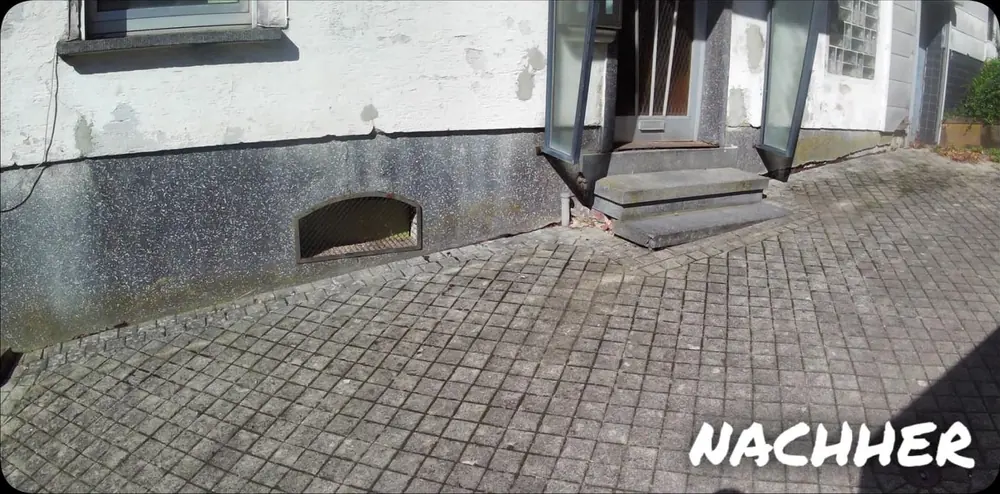 Nachher: Pflaster vor der Haustür gesäubert
